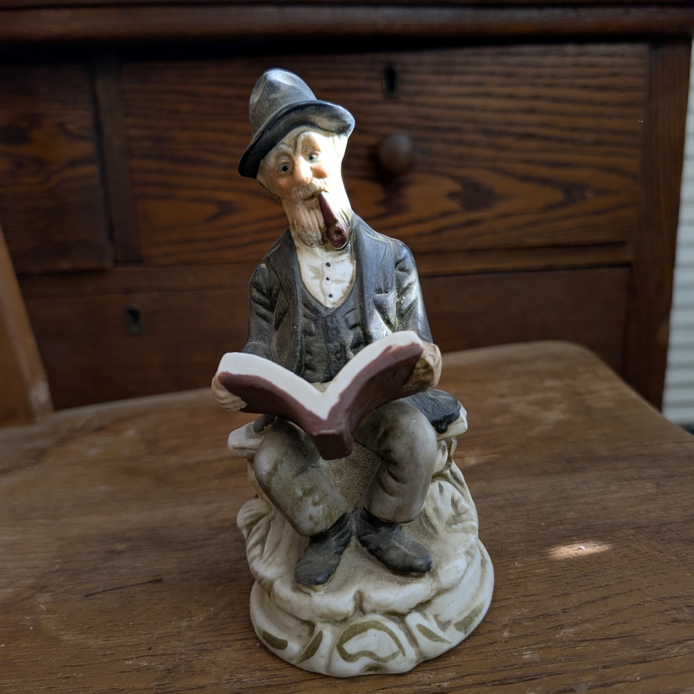 Charming Vintage-Style Figurine with Book